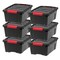IRIS USA Plastic Storage Bins with Lids and Secure Latching Buckles